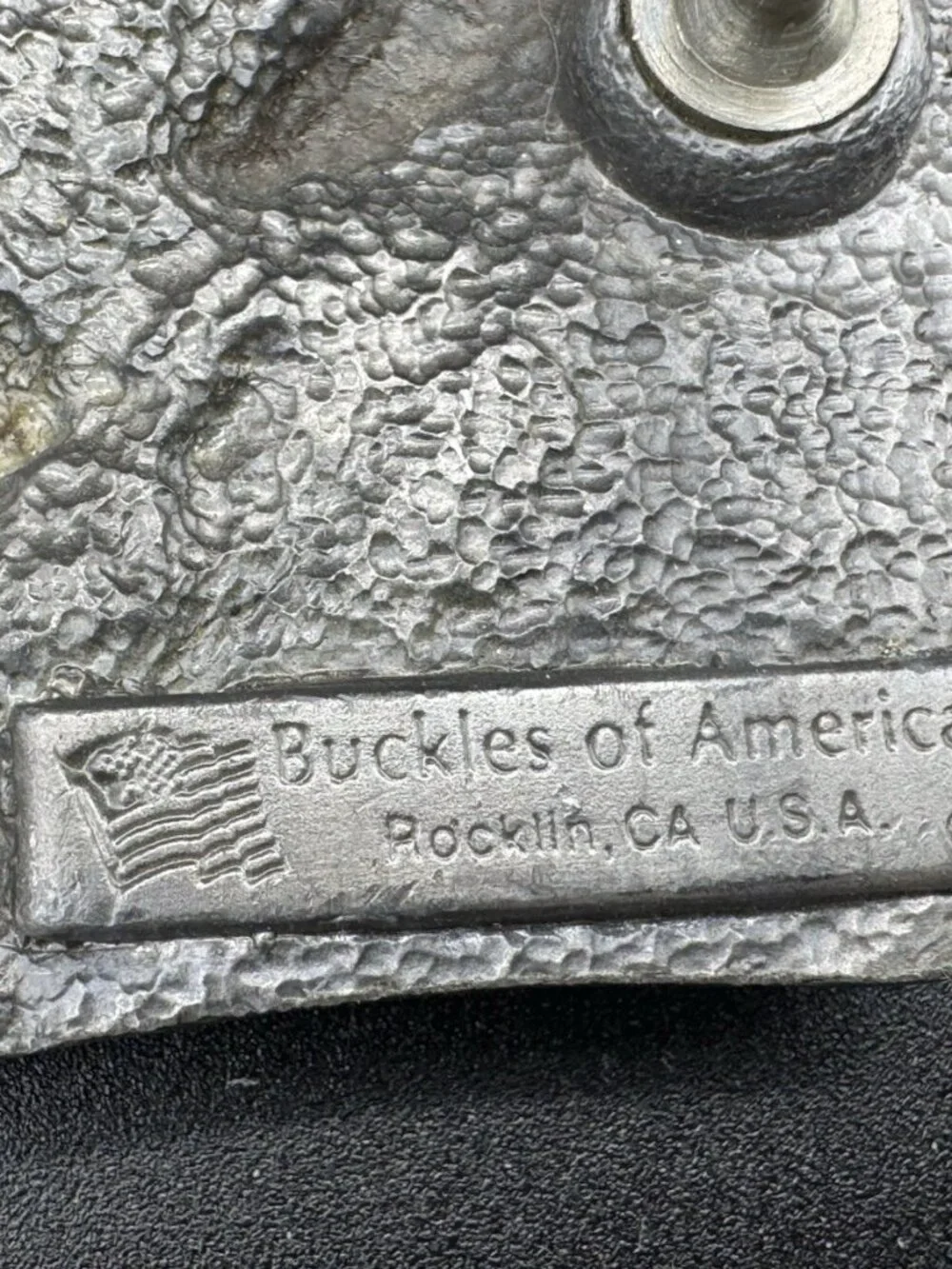 vintage American flag and bald eagle metal belt buckle